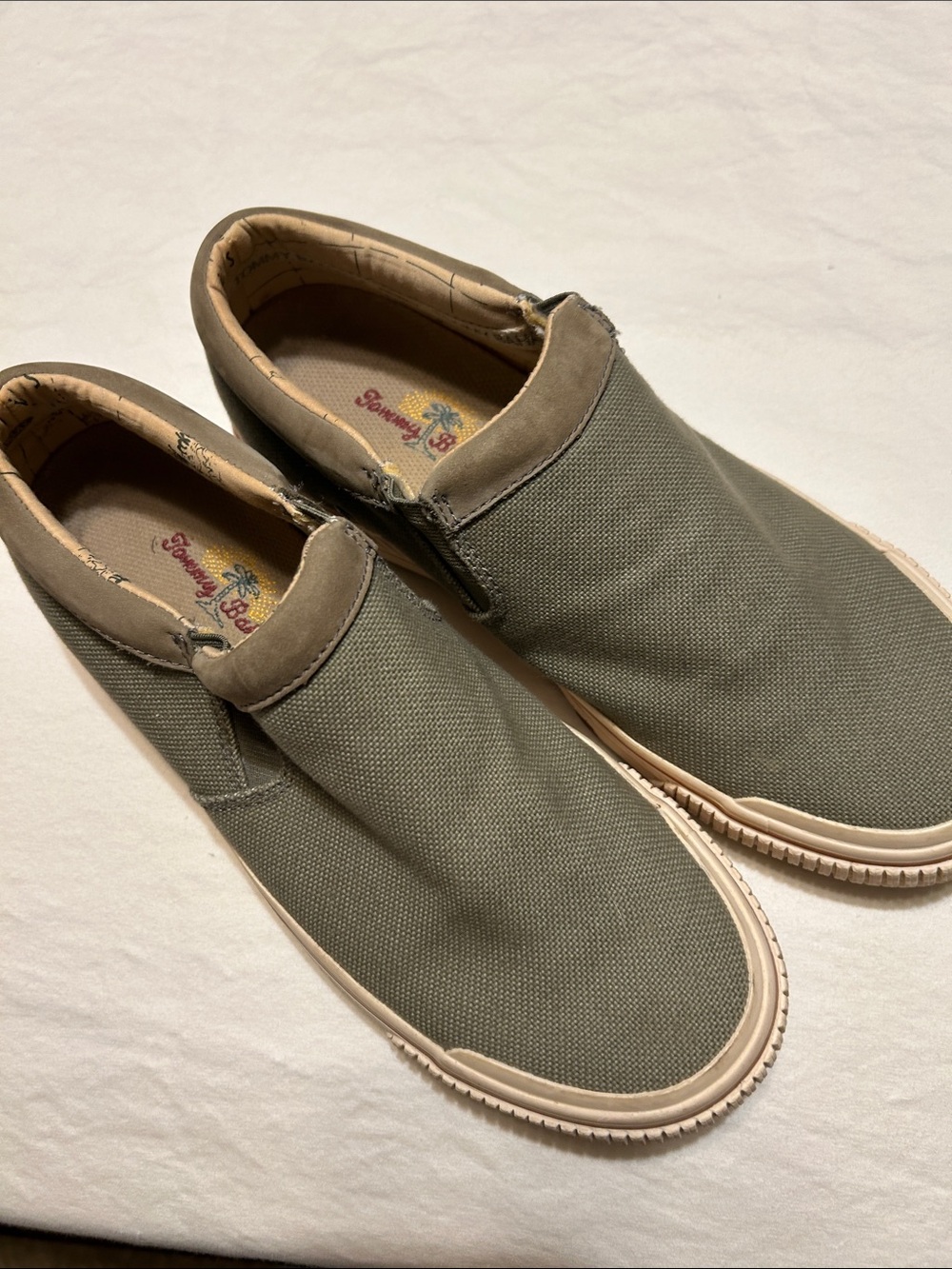 Tommy Bahama Olive Green Slip-On Canvas Loafers